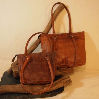 sac cabas en cuir vintage femme cartable