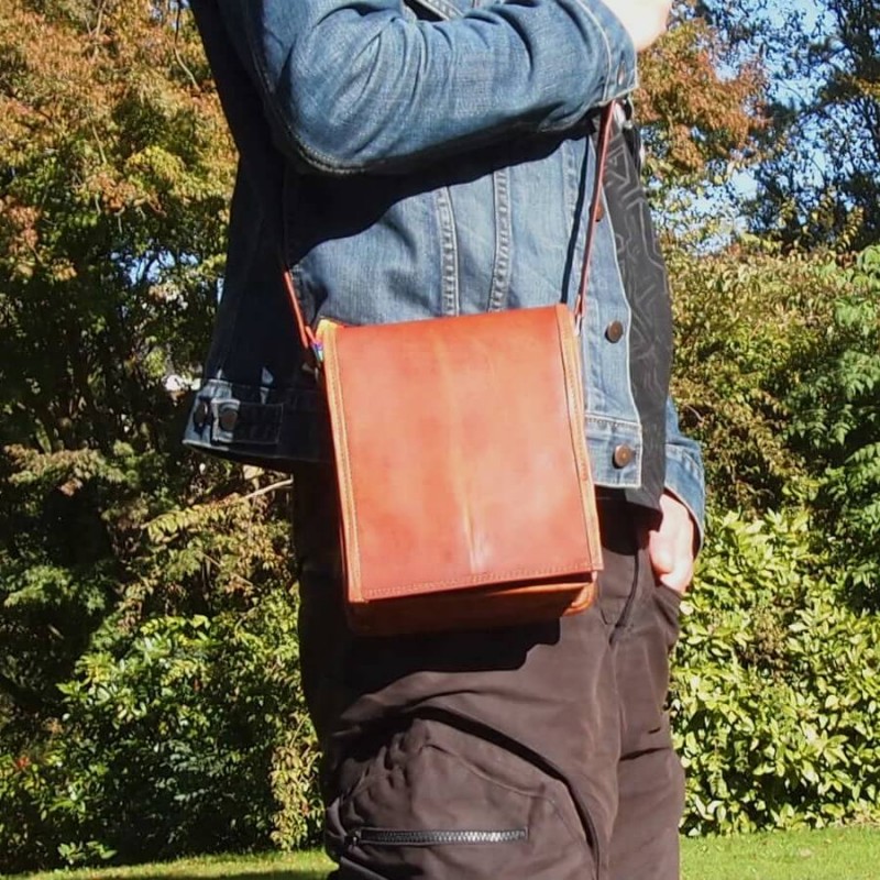 Sac bandoulière homme cuir vintage - Fashion-Bags